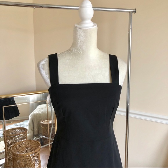 J. Crew Black Faille Stretch Fluted Hem Dress 4 - Picture 3 of 8